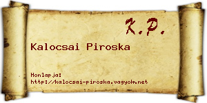 Kalocsai Piroska névjegykártya